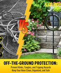 Comparison of messy hoses versus All In One Garden Hose Holder Kit With 50 Ft Hose Half Inch, Heavy Duty Freestanding Metal Stand