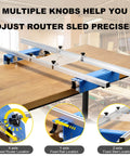 Portable 48 Inch Router Sled For Wood Slabs Adjustable Slab Flattening Jig For Woodworking on a table