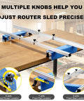 Portable Adjustable Router Sled for Wood Slabs Up to 53 Inches Wide and 2.4 Inches Thick in a woodworking shop
