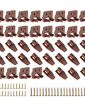 Center Mount Drawer Slide Rails With 20 Pack Heavy Duty Track Glides For Furniture Repair, brown plastic parts and screws.