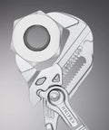 Adjustable Pliers Wrench Set 7 Inch and 10 Inch With Keeper Pouch Parallel Jaw Design gripping a hex nut