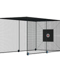Mobile 24Ft Baseball Batting Cage With Wheels Portable Heavy Duty Hitting Cage Fully Enclosed Tunnel Kit With Frame And Netting
