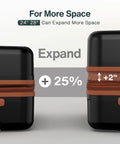 3 piece polycarbonate luggage set expandable by 25% for more space