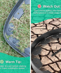 Easy Cut 1.5 Inch By 100 Ft Garden Edging Kit With 90 Spikes Flexible Plastic Lawn Border installation tips and caution on soil type