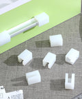 8 Pack Silicone Corner Guards For Safety And Soft Edge Protection On Desks And Furniture F Shape Edge Protectors placed on drawer handles