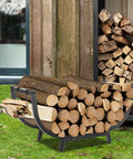 30 Inch Firewood Rack For Indoor And Outdoor Use Beefy Heavy Duty Steel Frame Log Holder With Waterproof Rustproof Storage
