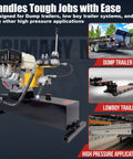 Honda GX200 Powered Gas Hydraulic Power Unit With 5 Gallon Reservoir for dump trailers and high pressure applications