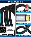 USB C Extension Cable 5ft Ultra Fast 20Gbps USB 3.2 Gen2 Type C Extender Male To Female For 4K60 Video And 240W Fast Charging Heavy Duty Design Backward Compatible With USB 3.1 And USB 3.0 braided nylon cable
