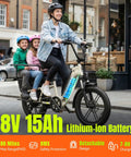 Family Electric Bike With Built In Child Seat For Safe Family Rides 1500W Peak Motor 20 Inch Fat Tire Ebike in urban setting
