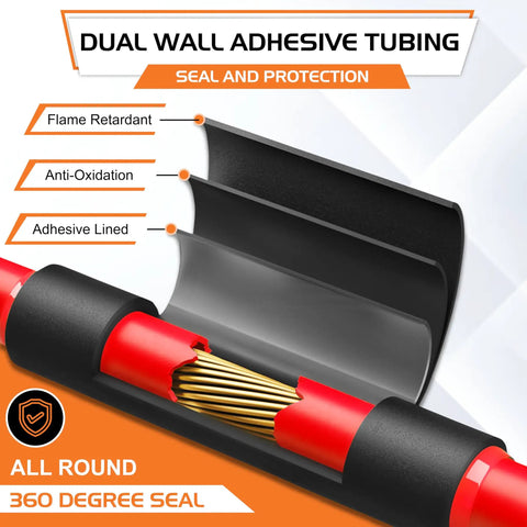 Half Inch Heat Shrink Tubing With Adhesive Dual Wall Marine Grade Waterproof Seal For Electrical Wiring Three To One Shrink Ratio Sixty Foot Roll No Fuss No Leaks Marine Electronics, dual wall tubing cutaway