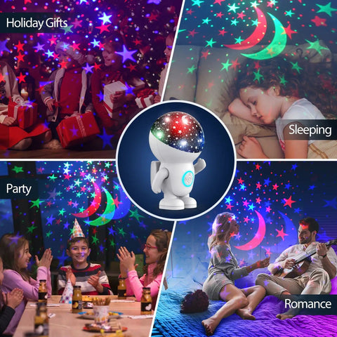 Astronaut Night Light Projector For Kids, 360 Degree Nebula Star Show With 8 Color Modes, Auto Timer, Energy Halo, Kid Approved