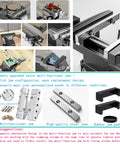 Versatile Clamp On Bench And Table Vise With 360 Degree Rotation showcasing multifunctional jaws and accessory close-ups.