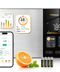 Smart Food Kitchen Scale With Nutrition Calculator, Color Display, Free App, showing nutritional data and orange portion