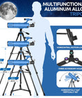 90mm Aperture Portable Telescope For Kids And Adults With 550mm Focal Length High Powered Astronomy Scope shown with tripod and features.