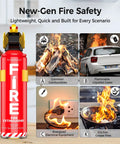 Two Pack Fire Extinguisher Kit ABCK Spray For Home Kitchen Car Grill With Mounting Brackets, Compact Easy Activate 8 In 1 Fire Protection