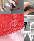 Commercial Drainage Mat Non Slip Floor Mat 3x10 Ft 0.22 Inch Thick for Wet Areas indoor and outdoor use in grey and red.