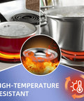 Chrome Stove Burner Drip Pan Set For Electric Ranges Includes Two 6 Inch And Two 8 Inch Drip Bowls Heavy Duty Chrome Plated Steel With Locking Slot Replacement Parts For Ovens And Ranges shown in high-heat tests with boiling pots.
