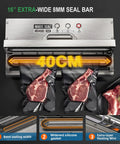 16 Inch Commercial Vacuum Sealer, Heavy Duty 304 Stainless Steel Automatic Food Packaging Machine with 8mm Seal Bar