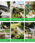 Beast Mode High Pressure Power Washer Wand Kit in use for car wash, bike cleaning, pet washing, and outdoor furniture rinsing.
