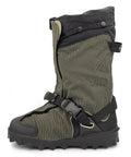 Expandable Insulated Overboots With Threaded Outsole For Everyday Footwear, 2XL, 15 Inch Height, Gray, shown with rugged sole and buckle.