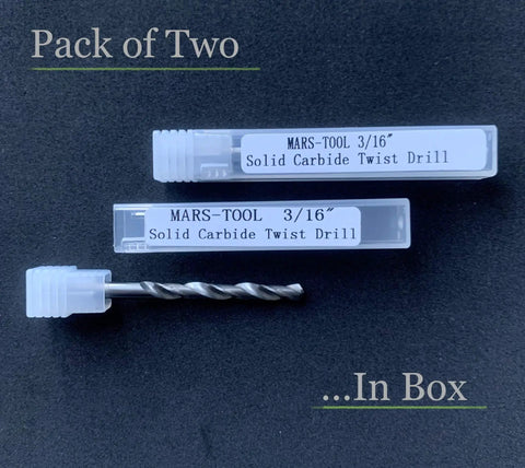 Two Pack Solid Carbide Drill Bits For Hardened Steel With K20 Tungsten Carbide Jobber Length 118 Degree in packaging