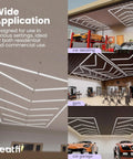 Hella Bright 384W LED Garage Light With 42 240 Lumens 6500K Daylight IP54 Waterproof Ceiling Fixture in various settings
