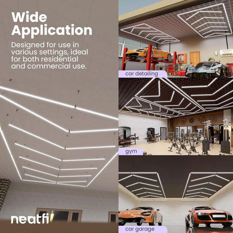 Hella Bright 384W LED Garage Light With 42 240 Lumens 6500K Daylight IP54 Waterproof Ceiling Fixture in various settings