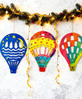 Decorated Unfinished Wooden Hot Air Balloon Cutouts Set 30 Pack Boxwood Wood Shapes for DIY Crafts and Home Decor, 4.7x3.2 inches