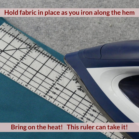 Hot Hem Ruler For Sewing And Quilting, Non Slip Ironing Guide For Precise Hems And Pleats, Works With Dry Or Steam Irons, 10 X 2.5 Inch Hem Gauge, Heat Resistant Nylon, Speed Up Your Crafting And Get Neat Edges, with iron on fabric