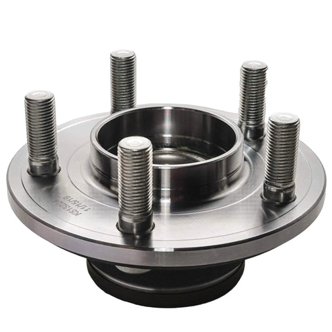 RWD Front Wheel Hub Bearing Kit For Chrysler 300 Dodge Charger Challenger Magnum 2 Piece Set Includes Front Wheel Hub And Bearing Assembly Plus Outer Tie Rod End Links Beef Up Your Ride, front view.