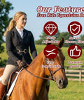 Woman horse riding wearing Elastic Equestrian Belt For Women With Wide Horse Riding Strap And Buckle Dope Gear Versatile Black Belt