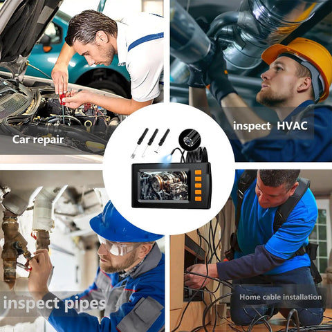 1080P HD Endoscope Camera With 4.3 Inch LCD Screen used for inspecting car, HVAC, pipes and home cable installation