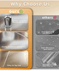 Comparison image of Foldable 36 By 48 Inch Chair Mat For Carpeted Floors showing benefits over other mats.