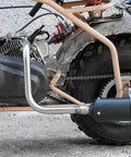 Beefed Up Performance Exhaust Muffler Silencer For Predator 212 196cc GX160 420cc engines installed on a mini bike