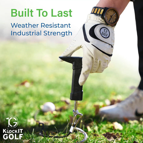 Game Changing Golf Training Aid For Home Use With Pro Grade Swing Trainer And Essentials used outdoors in grass with glove on hand
