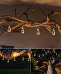 Vintage Hemp Rope Solar String Lights For Outdoor Patio 20 Feet With 16 Shatterproof Bulbs Waterproof Warm White 8 Modes