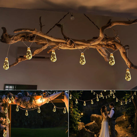 Vintage Hemp Rope Solar String Lights For Outdoor Patio 20 Feet With 16 Shatterproof Bulbs Waterproof Warm White 8 Modes