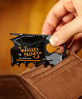 18 Tools In One Credit Card Sized Multitool For Quick Fixes And Everyday Carry, Bottle Opener, Box Cutter in wallet.