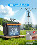 Portable Misting System With Standing Frame 6000mAh Battery Powered Outdoor Mist Kit For Patio Beach Pool Camping 20L Reservoir