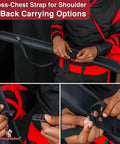 Close-up of Durable Nylon Katana Sword Holder Case with hard lining, adjustable cross chest straps for secure back carrying.