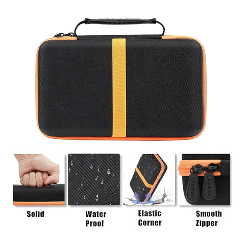 Rugged Hard Case Organizer For Circuit Breaker Finders And GFCI Testers Kits with images showing durable features and waterproof exterior