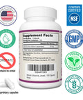 Lithium Aspartate 10mg Supplement For Brain Fuel And Cognitive Function As You Age, Boosts Mental Clarity, Mood Support, Keeps You Sharp, Longevity, NSF Certified Natural Capsule 100 Count bottle with supplement facts and certifications
