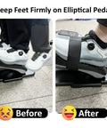 4 Pack Pedal Straps For Under Desk Elliptical Pedal Exercisers Secure Your Feet With Slip Resistant Straps For Stable, Safe Home Gym Workouts Great For Seniors And Low Impact Leg And Foot Training showing before and after use.