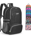 Black 40L Lightweight Packable Hiking Backpack With Wet Pocket Waterproof Daypack.