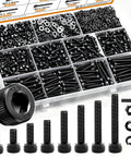 M3 Screws Kit 1015Pcs Dope Set With Hex Socket Head Cap Bolts Nuts And Washers 12.9 Grade Alloy Steel shown with storage box