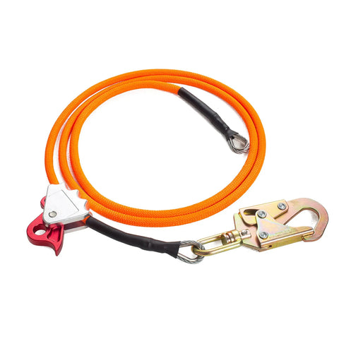 Half Inch Steel Core Flipline Kit For Tree Climbing Eight Foot Adjustable Lanyard Pro Grade Heavy Duty Arborist Rope with hardware