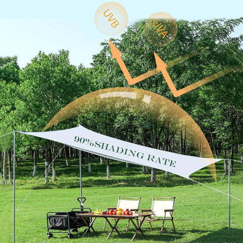 Shade Cloth Ninety Percent White 8 By 10 Foot HDPE Sun Shade Sail for Patio Garden Greenhouse