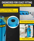 Diamond Dry Core Drill Bit Kit With Pilot Bit And 4.5 Inch Blade installed on drilling machines, 2.5 inch diameter, blue