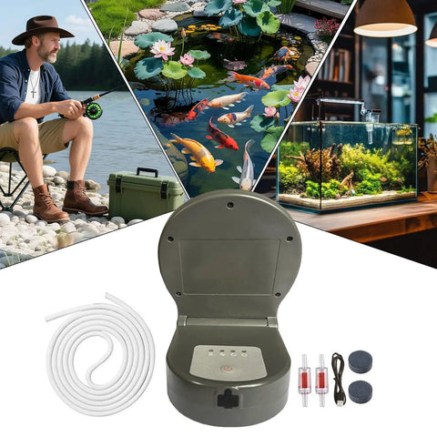 Solar Powered Aerator With Back Clip, 2600mAh Battery, Three Modes, Portable Air Pump For Fish Tank And Outdoor Ponds in use