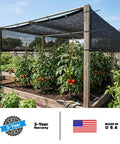 50 Percent Shade Cloth 8 Ft By 16 Ft Sun Shade Netting With Durable HDPE Material And Heavy Duty Grommets For Greenhouse, Garden, Patio Plants, Pergola Custom Size Pro Grade Shade installed over garden plants